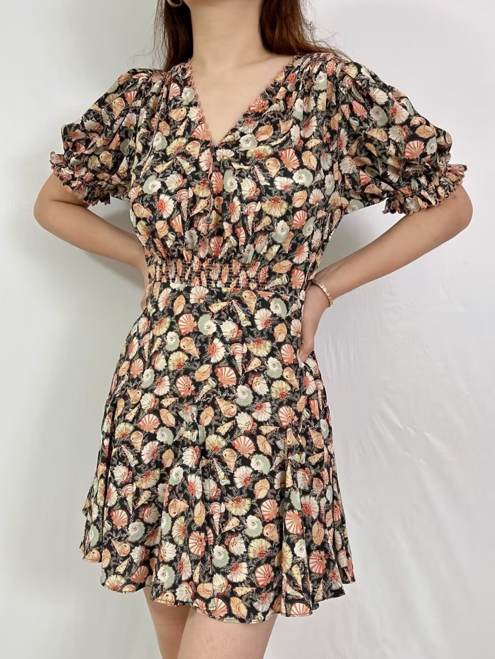 Doen Serra Mini Dress in Noir Tresors de la Mer size M